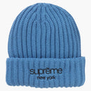 Supreme Classic Logo Chunky Ribbed Beanie (FW24) Blue
