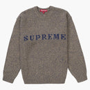 Supreme Contrast Logo Sweater Taupe Melange