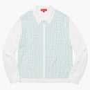 Supreme Dashes Zip Up Knit Polo White
