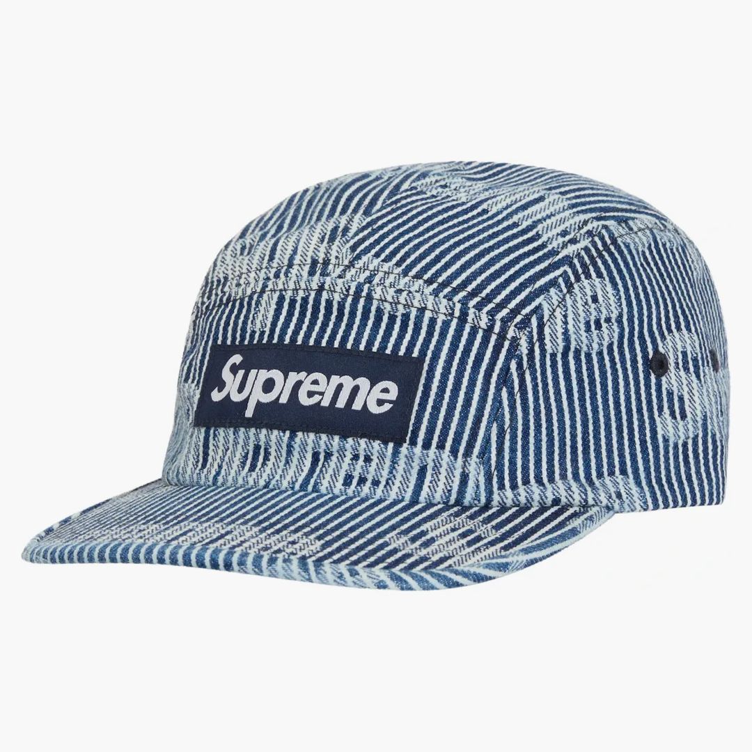 ˆ •͈ ·̭ •͈ ˆ　Supreme Denim Camp Cap 24FW Supreme Lasered Denim Camp Cap (FW24) - $58