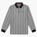 Supreme Floral Jacquard Zip L/s Polo Black