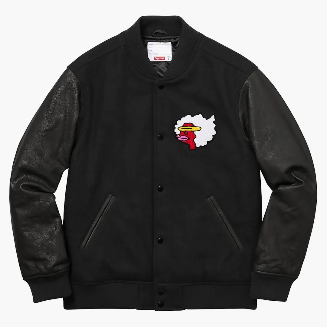ジャケット・アウター Supreme Gonz Ramm Varsity Jacket 'Black Supreme Varsity Jacket Black - Kup w Hypenedz