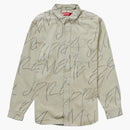 Supreme Handwriting Jacquard Denim Shirt Dirty