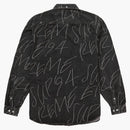 Supreme Handwriting Jacquard Denim Shirt Washed Black
