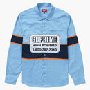 Supremo High Camisa de trabajo con alimentación azul claro