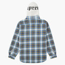 Supreme con capucha con capucha camisa zip up azul