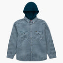 Supreme Houndstooth Flannel Hooded Shirt Light Navy
