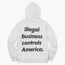 Sudadera suprema de negocios ilegales con capucha ash gris