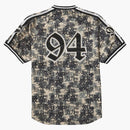Supreme Kanji Camo Zip Up Baseball Jersey Tan