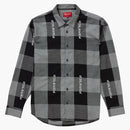 Supreme Logo Plaid Shirt Black