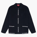 Supreme Logo Trim Zip Cardigan Black