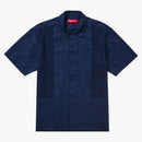 Supreme Mesh Panel Linen S/S Shirt Navy