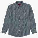 Supreme Monogram Denim Shirt Blue