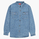 Supreme Multi Type Jacquard Denim Shirt Blue