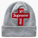 Supreme New Era Cross Box Logo Beanie Heather Gray