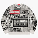 Supreme Newsprint Sweater White