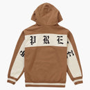 Supreme Old English Stripe Zip Up Sweatshirt Brown