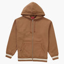 Supreme Old English Stripe Zip Up Sweatshirt Brown