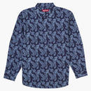 Supreme Paisley Flannel Shirt Navy