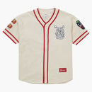 Supreme patches denim baseball jersey natural