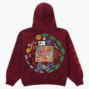 Supreme patches spiral hooded sweatshirt cardinal