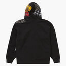 Supreme patchwork zip up hooded sweatshirt black