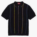 Supreme Pinstripe Half Zip Polo Black