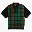 Supreme Plaid Knit S/S Polo Black