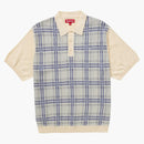 Supreme Plaid Knit S S Polo White