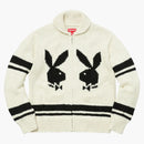 Supreme Playboy Shawl Collar Full Zip Sweater Natural