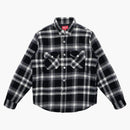 Supreme Quilted Arc Logo Camisa de franela Negra