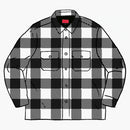 Camisa de franela acolchada suprema blanca