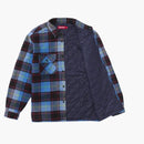 Supreme Quilted Plaid Shirt Blue