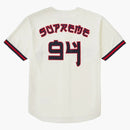 Supreme red rum baseball jersey natural