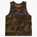 Supreme Rhinestone Basketball Jersey Woodland Camo