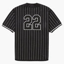 Supreme Rhinestone Stripe Baseball Jersey Black
