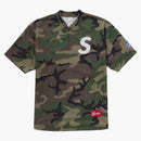 Supreme s logotipo de béisbol Henley Woodland Camo