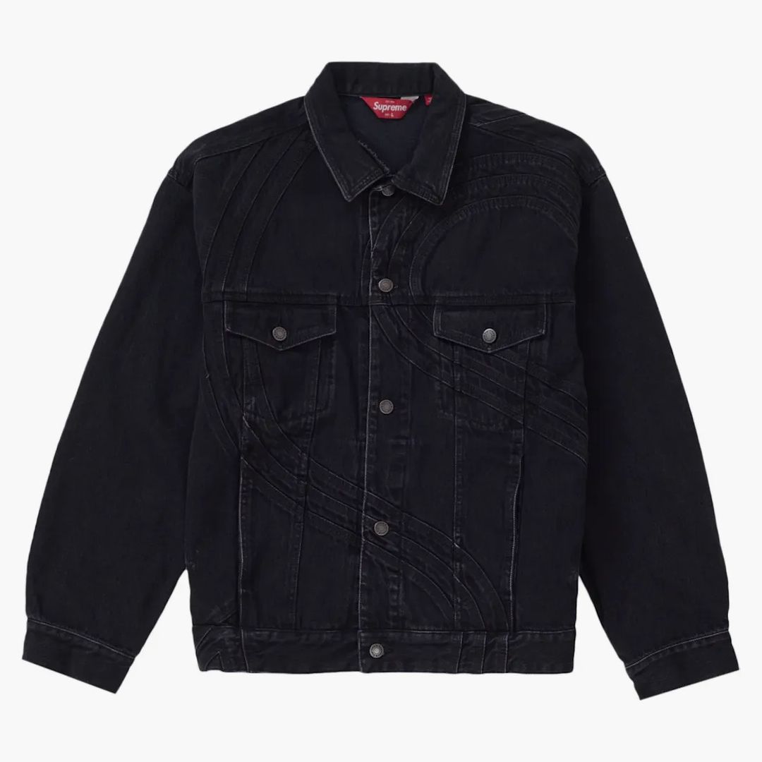 Supreme Denim Trucker Jacket Black Mサイズ Supreme Denim Trucker Jacket Black Men's - SS16 - US