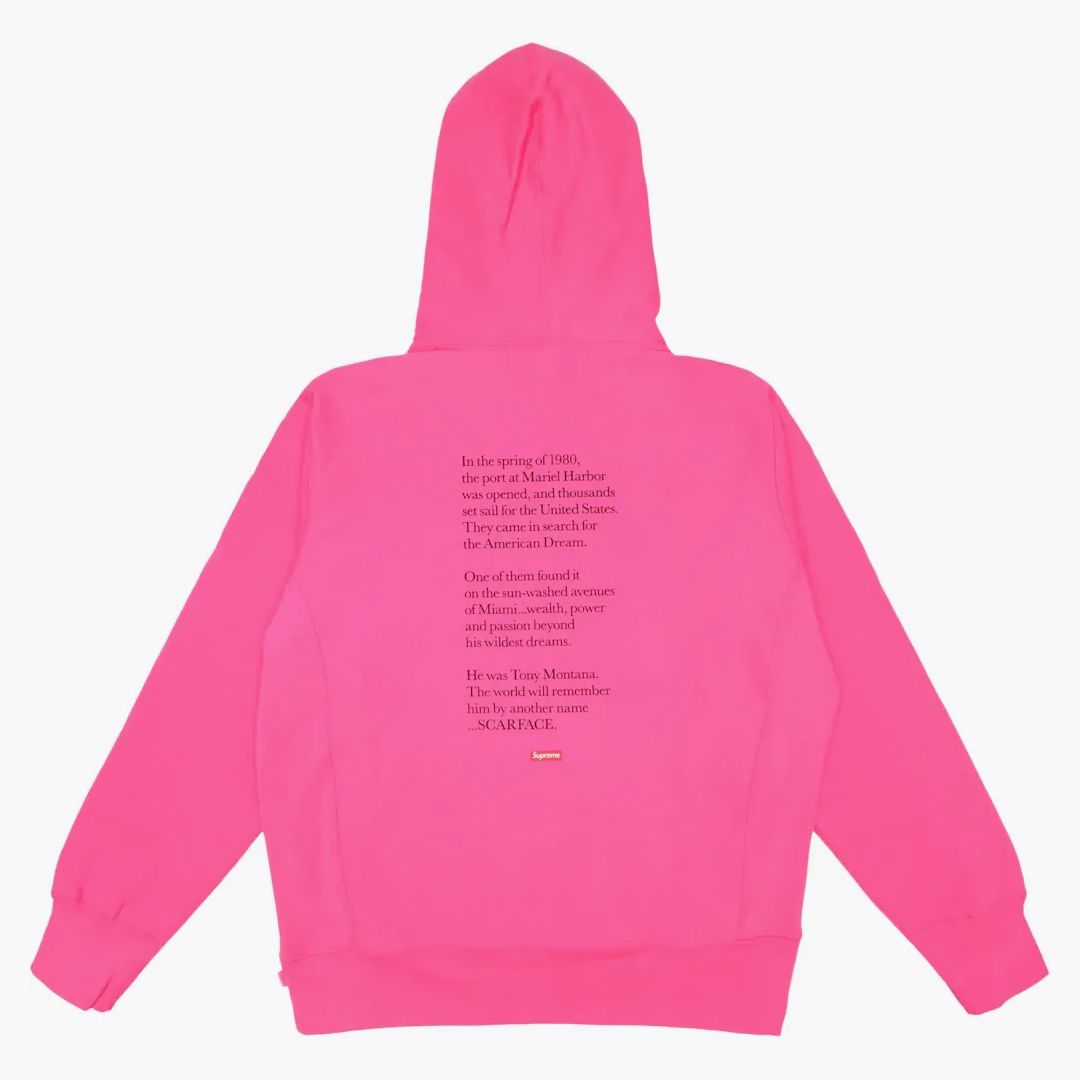 Supreme Scarface Hoodie Magenta Buy at Hypeneedz