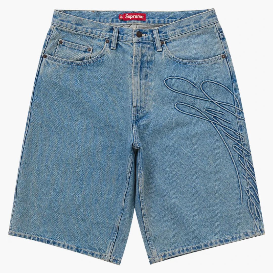 Supreme Baggy Denim Short bleachd 32インチ SupremeScriptBaggyDenimShortWa