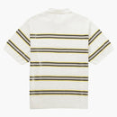 Supreme Sequin Stripe Zip Polo White