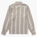 Supreme Stripe Flannel Zip Up Shirt Gray