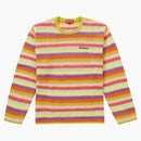 Supremo de rayas mohair suéter ácido verde