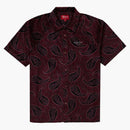 Supreme Velour S/S Shirt Burgundy Paisley
