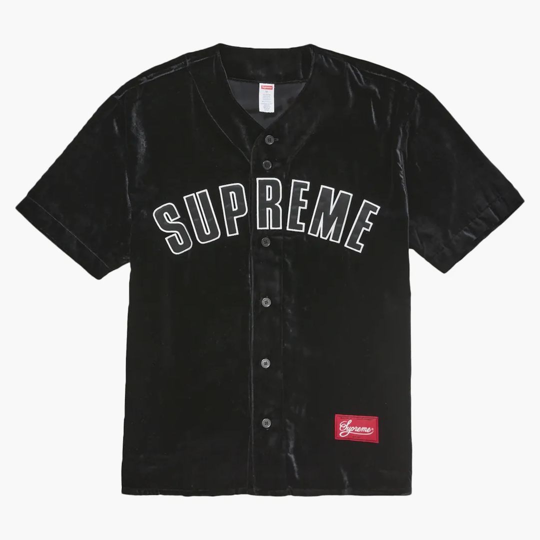 SupremeVelvetBaseballJerseyBla