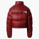 El North Face Womens nupse 700 relleno chaqueta corta casa de ladrillo rojo