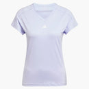 Adidas Women's Aeroready Train Essentials Minimal Branding V-Neck T-shirt Violet Tone/White