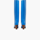 Adidas X Gucci 73mm Knee-high Boots Bright Blue Leather