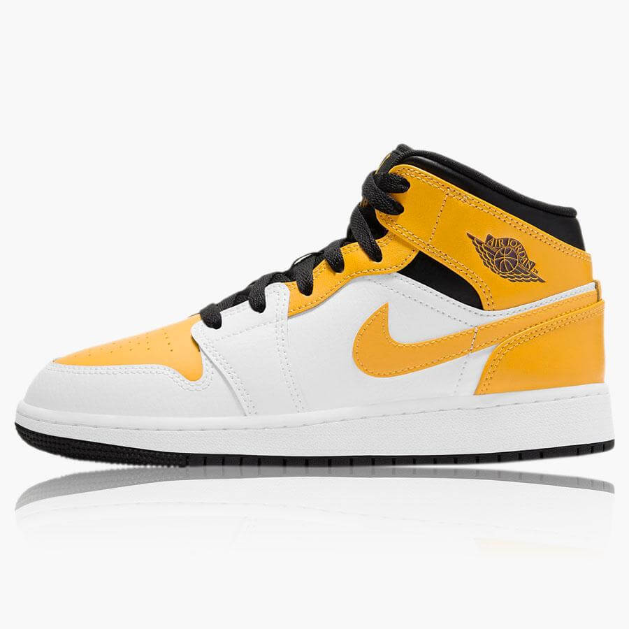 Jordan 1 mid university gold black on sale