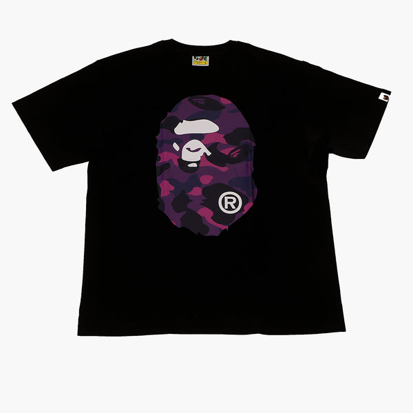 BAPE Color Camo Big Ape Head T-Shirt Black Purple Camo
